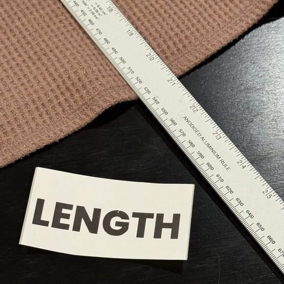 Old Navy Mushroom Brown Henley Thermal Waffle Cropped Shirt Womens Medium - Picture 11 of 11